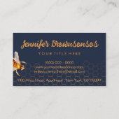 Navy Gold Bee op Honeycomb Apiary Visitekaartje (Achterkant)