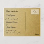 Navy Gold Bewaar de datum Briefkaart (Achterkant)