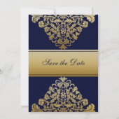 Navy Gold Bewaar de datum Save The Date (Voorkant)