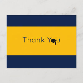 Navy Gold Bold Afstuderen Hartelijk dank Briefkaart