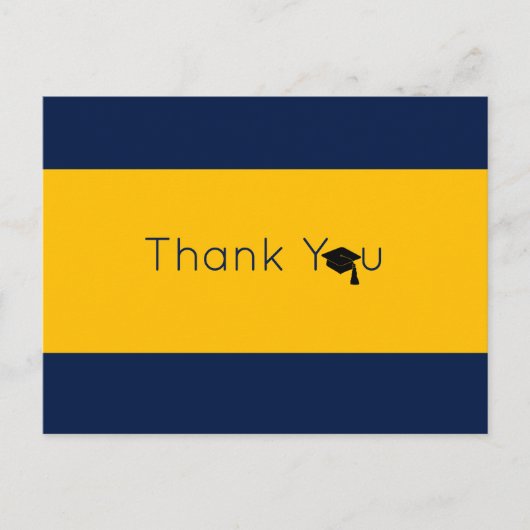 Navy Gold Bold Afstuderen Hartelijk dank Briefkaart (Voorkant)