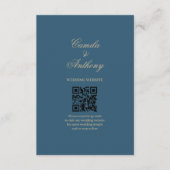 Navy Gold bruiloft Informatiekaartje (Voorkant)