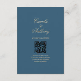 Navy Gold bruiloft Informatiekaartje