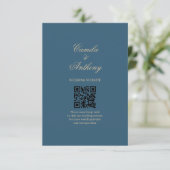 Navy Gold bruiloft Informatiekaartje (Staand voorkant)