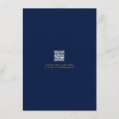 Navy Gold Bruiloft Zachte Delicate Romantische Det Informatiekaartje (Achterkant)