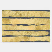 NAVY GOLD Brush Stripe Wrapping Paper (Voorkant)