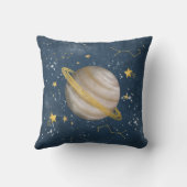 Navy Gold Buitenruimte Galaxy Maan Star Boy Kinder Kussen (Achterkant)