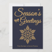Navy & Gold Business Holiday Card Feestdagenkaart (Voorkant)