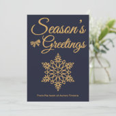 Navy & Gold Business Holiday Card Feestdagenkaart (Staand voorkant)