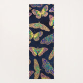 Navy Gold Butterflies Glitter Waterverf Monogram Yogamat (Achterkant)