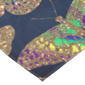 Navy Gold Butterflies Glitter Waterverf Patroon Tafelkleed (Gekanteld)