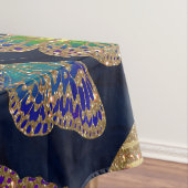 Navy Gold Butterflies Glitter Waterverf Patroon Tafelkleed (Voorbeeld)