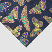 Navy Gold Butterflies Glitter Waterverf Patroon Tissuepapier (Detail)