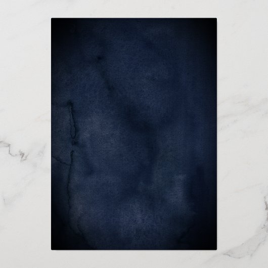 Navy Gold Calligraphy Script Wedding Folie Uitnodiging (Achterkant)