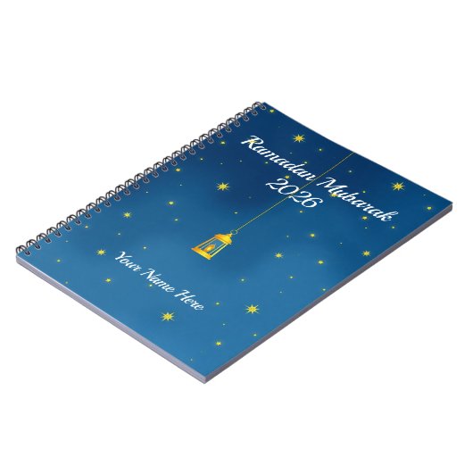 Navy Gold Celestial Ramadan Notitieboek (Linkerzijde)