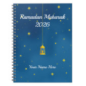 Navy Gold Celestial Ramadan Notitieboek (Voorkant)