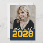 Navy & Gold Chalkboard Filmstrip Afstuderen Kaart (Achterkant)