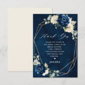 Navy Gold Champagne Ivory Geometric Vrijgezellenfe Bedankkaart (Voorkant / Achterkant)