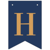 Navy Gold Chic Happy Birthday Vlaggetjes (Tweede vlag)