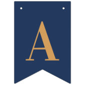 Navy Gold Chic Happy Birthday Vlaggetjes (Derde vlag)