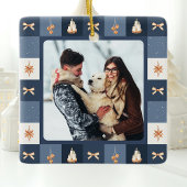 Navy & Gold Christmas Foto Ornament