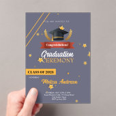 Navy Gold Class of 2025 Ceremony Invite Acryl Uitnodigingen (Insitu (Draagbaar))