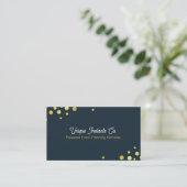 Navy Gold Classic Confetti Evenementenplanner Visitekaartje (Staand voorkant)