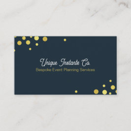 Navy Gold Classic Confetti Evenementenplanner Visitekaartje