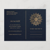 NAVY GOLD CLASSIC  MANDALA BEWAART DE DATUM AANKONDIGINGSKAART (Achterkant)