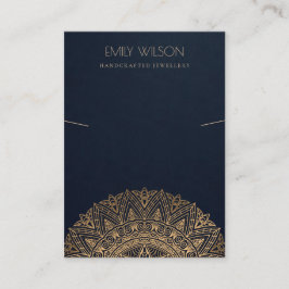 NAVY GOLD CLASSIC MANDALA KETTING DISPLAY VISITEKAARTJE