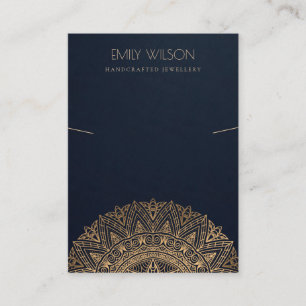 NAVY GOLD CLASSIC MANDALA KETTING DISPLAY VISITEKAARTJE