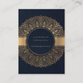 NAVY GOLD CLASSIC  MANDALA KETTING VISITEKAARTJE (Achterkant)