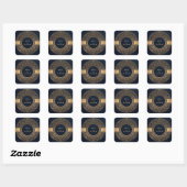 NAVY GOLD CLASSIC  MANDALA WEDDING VIERKANTE STICKER (Vel)