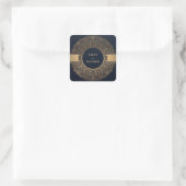 NAVY GOLD CLASSIC  MANDALA WEDDING VIERKANTE STICKER (Tas)