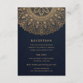 NAVY GOLD CLASSY  MANDALA WEDDING RECEPT INFORMATIEKAARTJE (Voorkant)