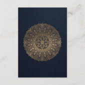 NAVY GOLD CLASSY  MANDALA WEDDING RECEPT INFORMATIEKAARTJE (Achterkant)