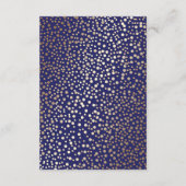 Navy Gold Confetti Wedding Details Informatiekaartje (Achterkant)