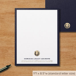 Navy Gold Crest Letterhead Briefhoofd