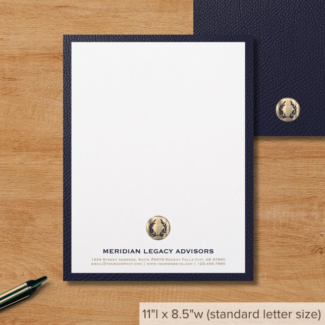 Navy Gold Crest Letterhead Briefhoofd (Creator heeft geüpload)