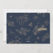 Navy & Gold Custom Foto Kerstvakantie Kaart (Achterkant)