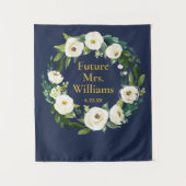 Navy Gold Custom Future Mrs Vrijgezellenfeest Back Wandkleed (Voorkant)