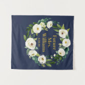 Navy Gold Custom Future Mrs Vrijgezellenfeest Back Wandkleed (Voorkant (horizontaal))