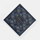 Navy Gold Custom servetten Lux Bloemen Tafel Stijl (Hoek)