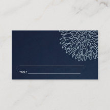 NAVY GOLD DAHLIA FLORA BAR BAT MITZVAH PLACE CARDS