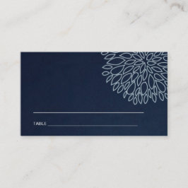 NAVY GOLD DAHLIA FLORA BAR BAT MITZVAH PLACE CARDS VISITEKAARTJE
