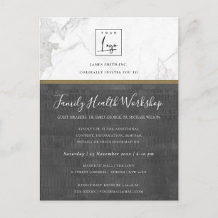 NAVY GOLD DAHLIA FLORAL WORKSHOP TALK EVENT INVITE BRIEFKAART