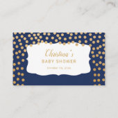 Navy Gold Dot Luier Raffle Tickets Informatiekaartje (Achterkant)