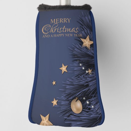 Navy Gold Eenvoudige Kerstdag putter Best Golfheadcover (Draai 90)