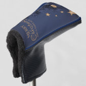 Navy Gold Eenvoudige Kerstdag putter Best Golfheadcover (3/4 voorkant)