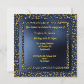Navy & Gold Elegance sparkles verloving Kaart (Achterkant)